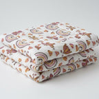 Rainbow Meadow print hand block-printed reversible cotton voile kids quilt (razai) – additional lifestyle