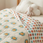 Sunshine print hand block-printed reversible cotton voile kids quilt (razai) – additional angle