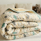 Submarine print hand block-printed reversible cotton voile kids quilt (razai) – lifestyle - play mat