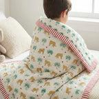 Tiger Jungle Print Reversible Cotton Quilt (Razai)