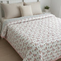 Blush Pony print hand block-printed reversible cotton voile kids quilt (razai) – hero/folded