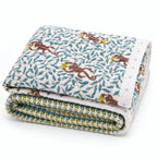 PEXX monkey print reversible cotton baby quilt, 100 x 100 cm — folded quilt