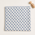 Unicorn & Dolphin print hand block-printed cotton muslin baby swaddle set – print B flat lay
