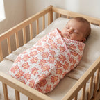 Bear & Circus Animal print hand block-printed cotton muslin baby swaddle set – print A flat lay
