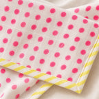 Sunburst & Polka Dot print hand block-printed cotton muslin baby swaddle set – print B detail