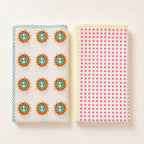 Sunburst & Polka Dot print hand block-printed cotton muslin baby swaddle set – set together, alt view