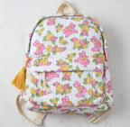 Bunny Floral print hand block-printed cotton kids backpack – additional angle