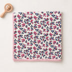 Bunny Floral & Stripe print hand block-printed cotton muslin baby swaddle set
