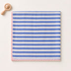 Bunny Floral & Stripe print hand block-printed cotton muslin baby swaddle set