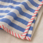 Bunny Floral & Stripe print hand block-printed cotton muslin baby swaddle set