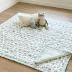 Frog Pond print hand block-printed reversible cotton voile kids quilt (razai) – lifestyle - play mat