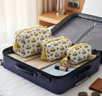 Frog Pond print hand block-printed cotton toiletry pouch set – additional lifestyle