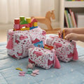 Pink Submarine print hand block-printed cotton toiletry pouch set