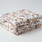 Rainbow Meadow print hand block-printed reversible cotton voile kids quilt (razai) – additional lifestyle