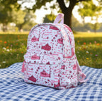 Submarine print hand block-printed cotton kids backpack – hero/worn