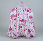 Submarine print hand block-printed cotton kids backpack – additional angle