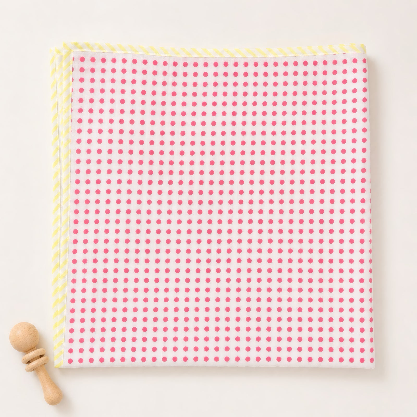 Sunburst & Polka Dot print hand block-printed cotton muslin baby swaddle set