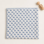 Unicorn & Dolphin print hand block-printed cotton muslin baby swaddle set